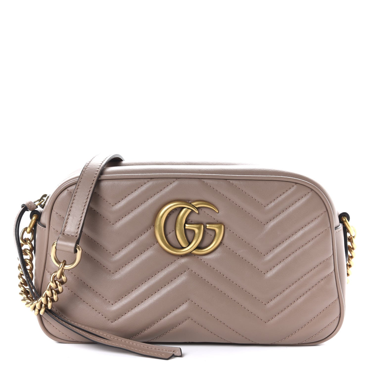 Gucci Calfskin Matelasse Small GG Marmont Chain Shoulder Bag Porcelain Rose 1 of 12