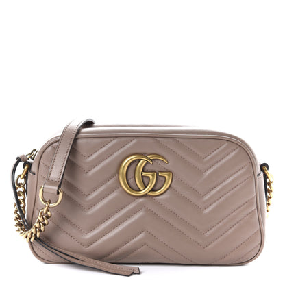 Gucci Calfskin Matelasse Small GG Marmont Chain Shoulder Bag Porcelain Rose 1 of 12