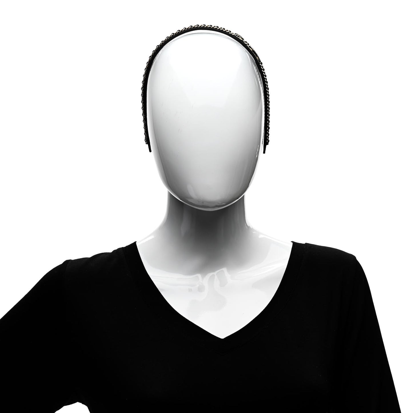 Metal Lambskin Chain CC Headband