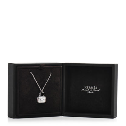 Hermes 18K White Gold Diamond Constance Amulettes Pendant Necklace 5 of 5
