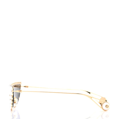 Gucci Metal Pearl Cat Eye Sunglasses GG0364S Gold 3 of 7