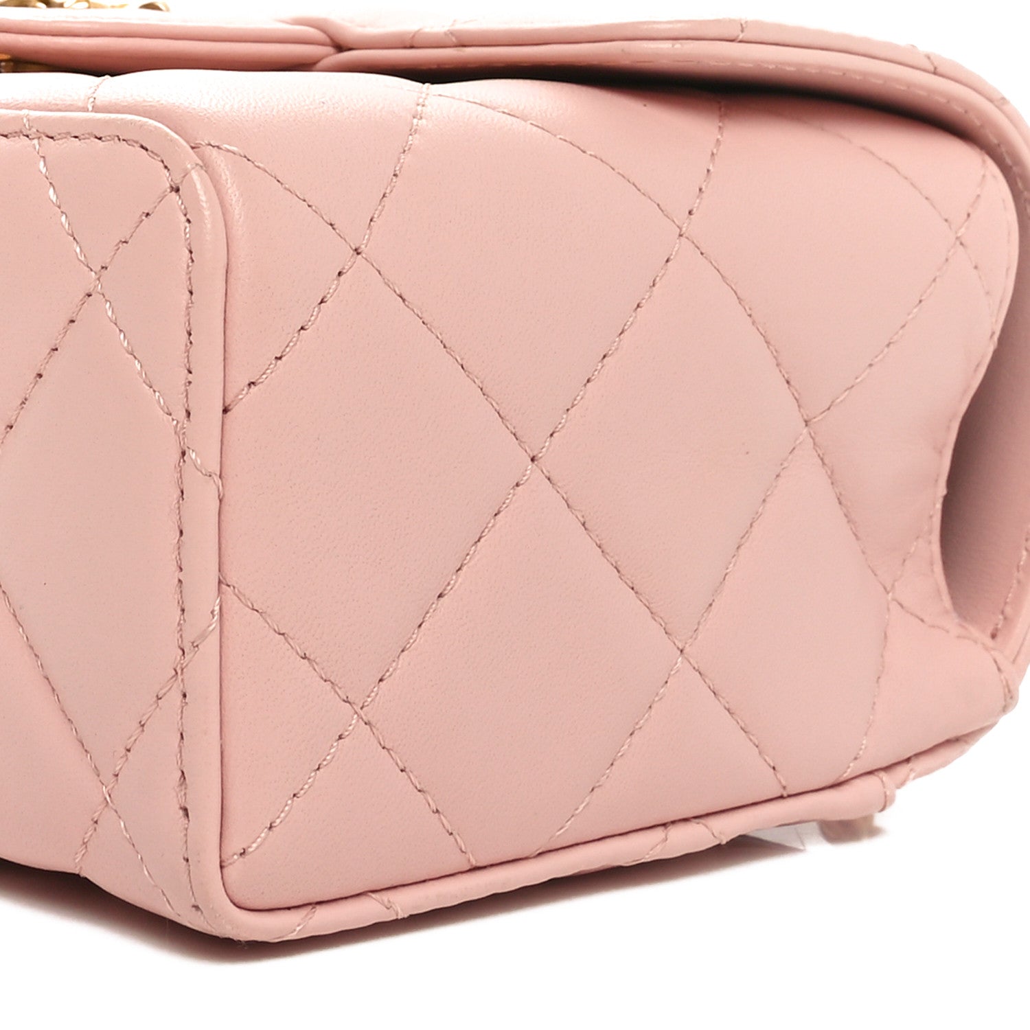 Chanel Lambskin Handle Crush Top Handle Flap Bag Pink 10 of 10