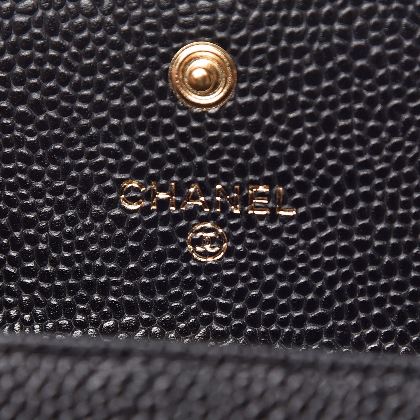Caviar Quilted Flap Card Holder Black