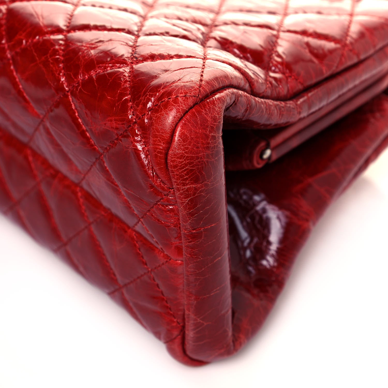 Chanel Glazed Calfskin Quilted Medium Just Mademoiselle Red 13 of 16
