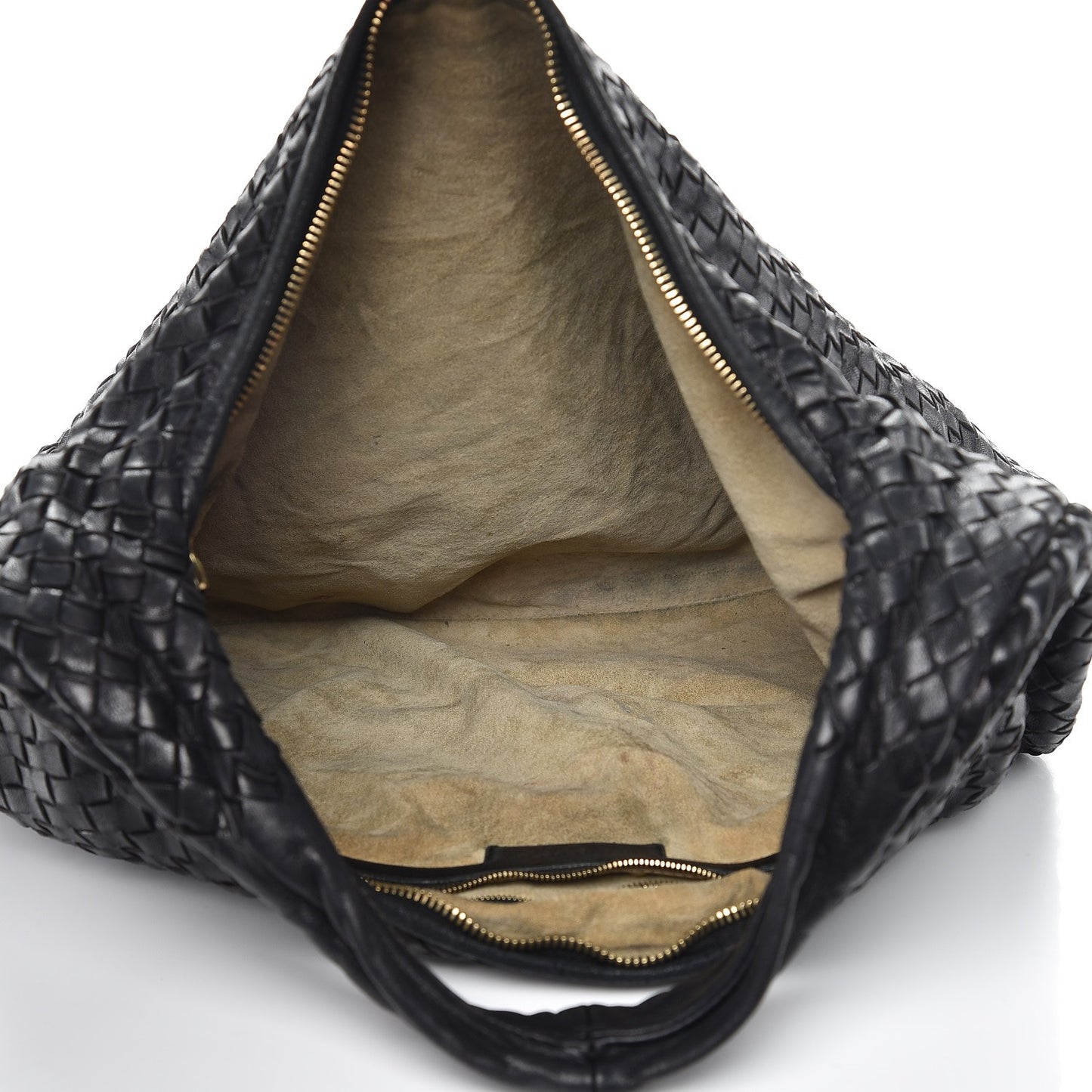 Nappa Intrecciato Large Veneta Hobo Nero Black