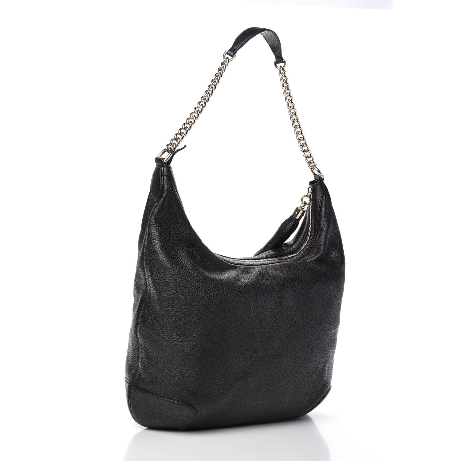 Gucci Pebbled Calfskin Medium Soho Chain Hobo Black 3 of 10