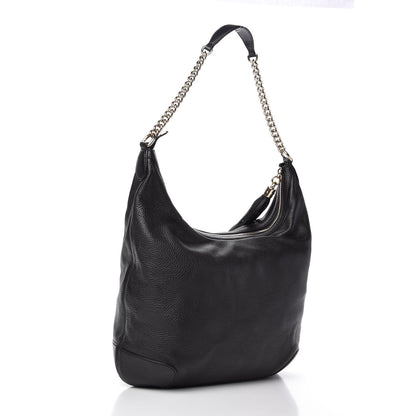 Gucci Pebbled Calfskin Medium Soho Chain Hobo Black 3 of 10