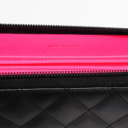 Chanel Calfskin Quilted Cambon Large Gusset Zip Around Wallet Black 7 of 9