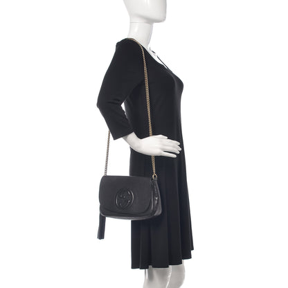 Gucci Pebbled Calfskin Medium Soho Flap Crossbody Black 2 of 10