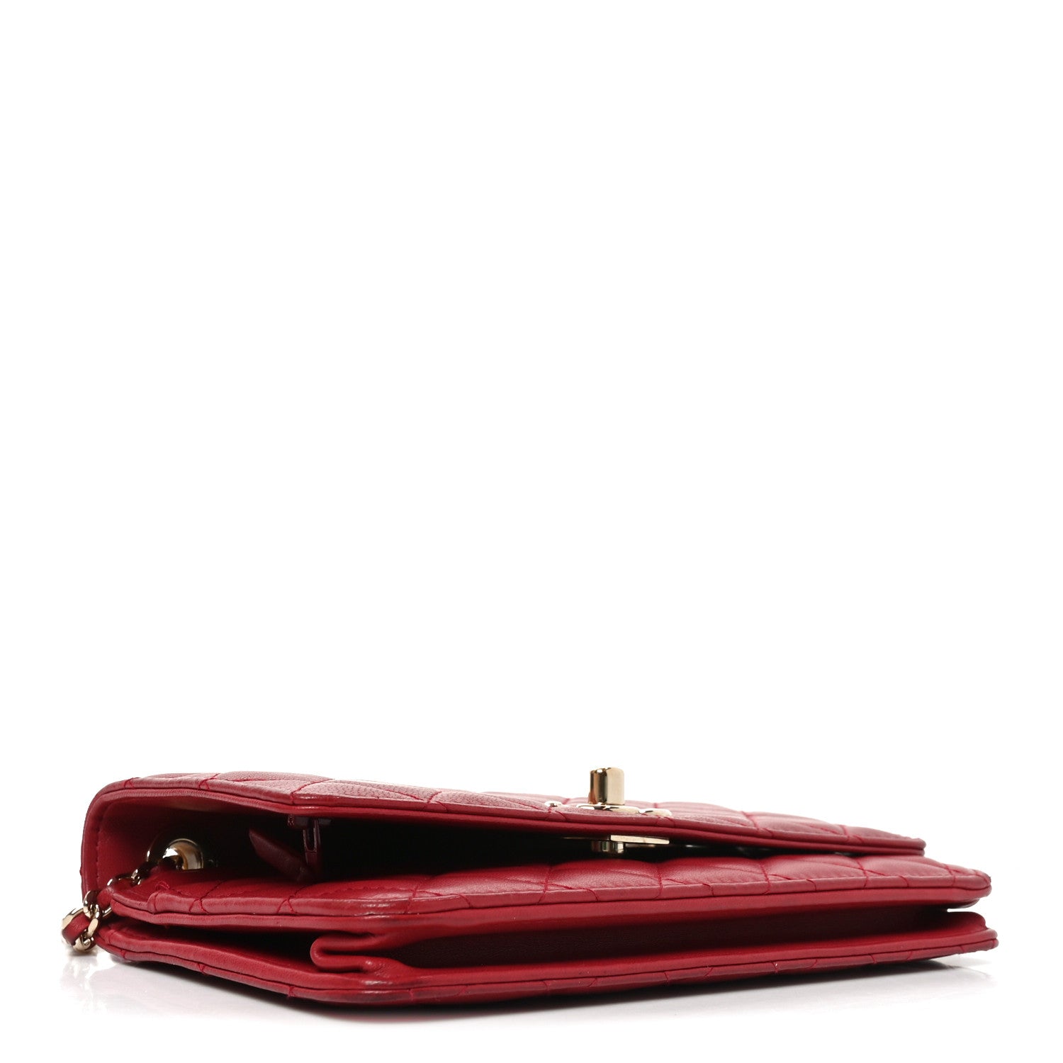 Chanel Lambskin Quilted Trendy CC Wallet On Chain WOC Red 4 of 12