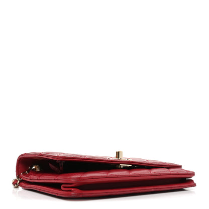 Chanel Lambskin Quilted Trendy CC Wallet On Chain WOC Red 4 of 12