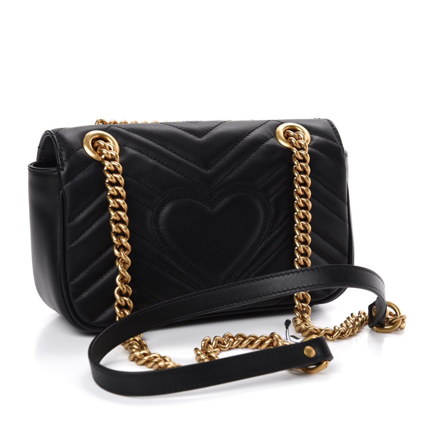 Calfskin Matelasse Mini GG Marmont Shoulder Bag Black