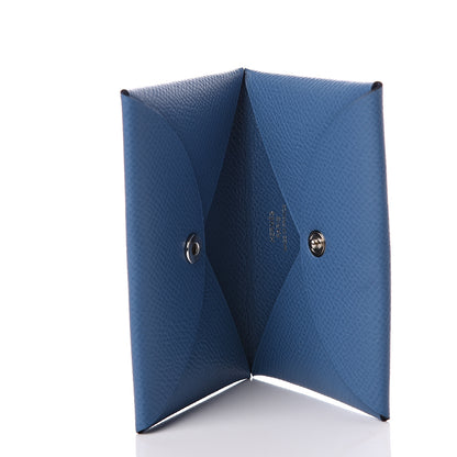 Hermes Epsom Calvi Card Case Deep Bleu 4 of 8