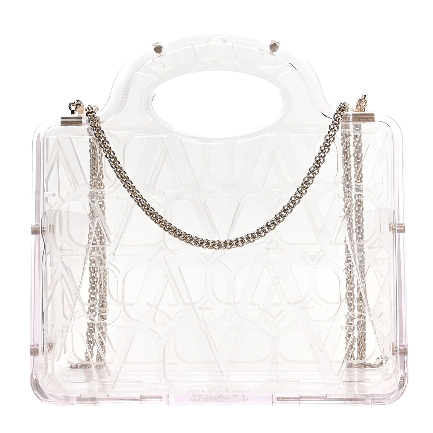 Clear Acrylic Mini Le Troisieme Shopping Bag Transparente