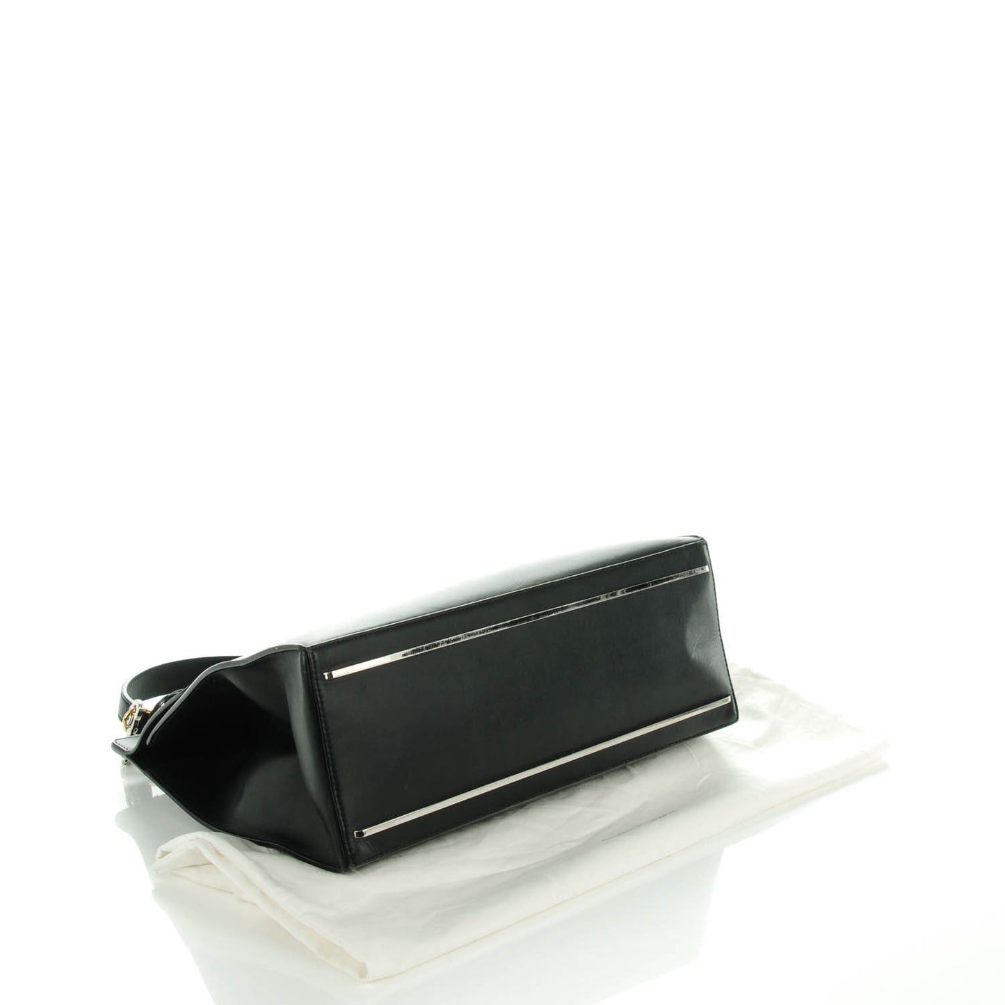 Smooth Calfskin Le Dix M Cartable Shoulder Bag Black