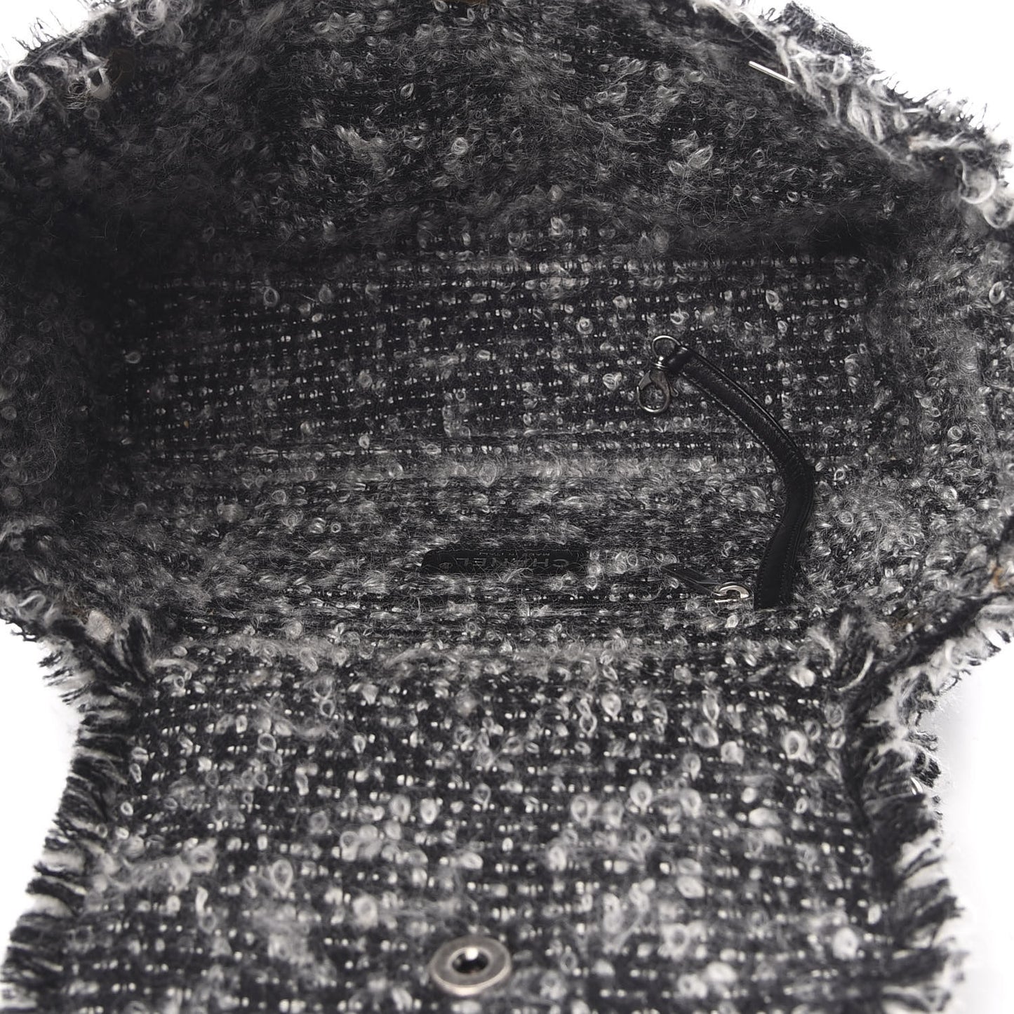 Tweed Calfskin Tweedy Shopping Tote Black