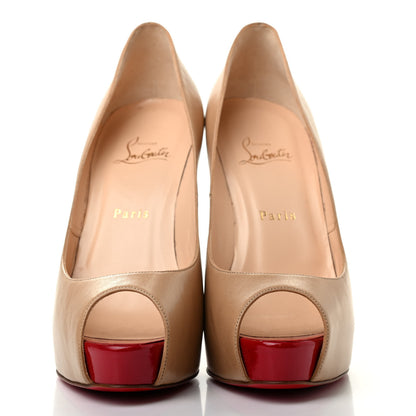 Christian Louboutin Nappa Lady Peep 120 Pumps 40 Nude 2 of 9