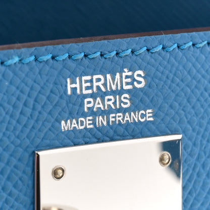 Hermes Epsom Kelly Sellier 32 Bleu Frida 6 of 10
