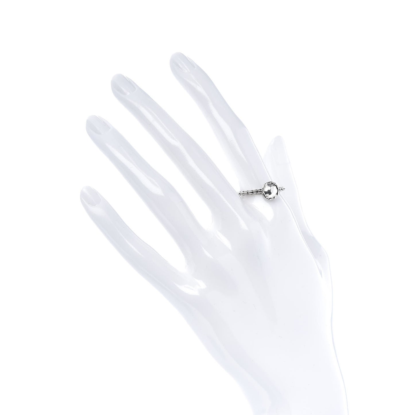 Sterling Silver Palu Hammered Round Ring 57 8