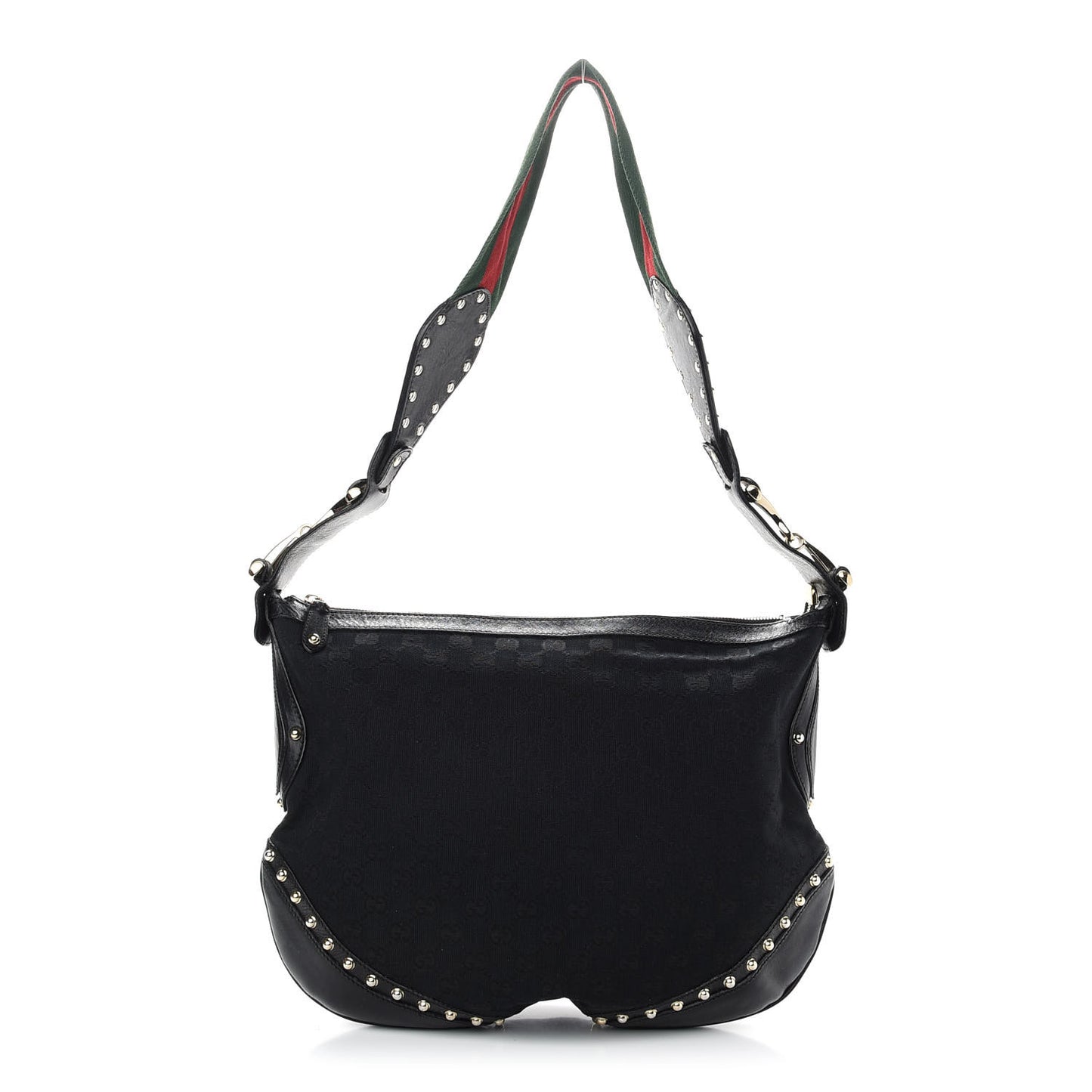 Monogram Web Pelham Studded Shoulder Bag Black