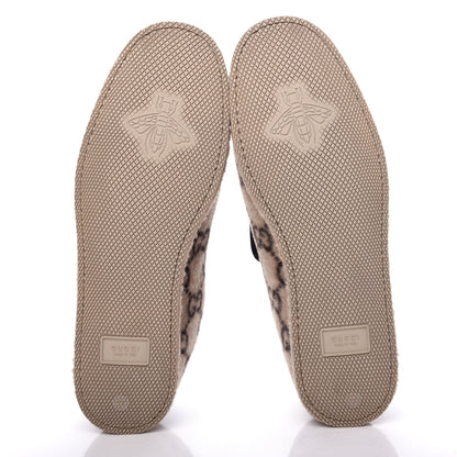 Gucci Covered Wool GG Monogram Mens Fria Horsebit Loafers 10.5 Beige Ebony Black Butterscotch 6 of 11