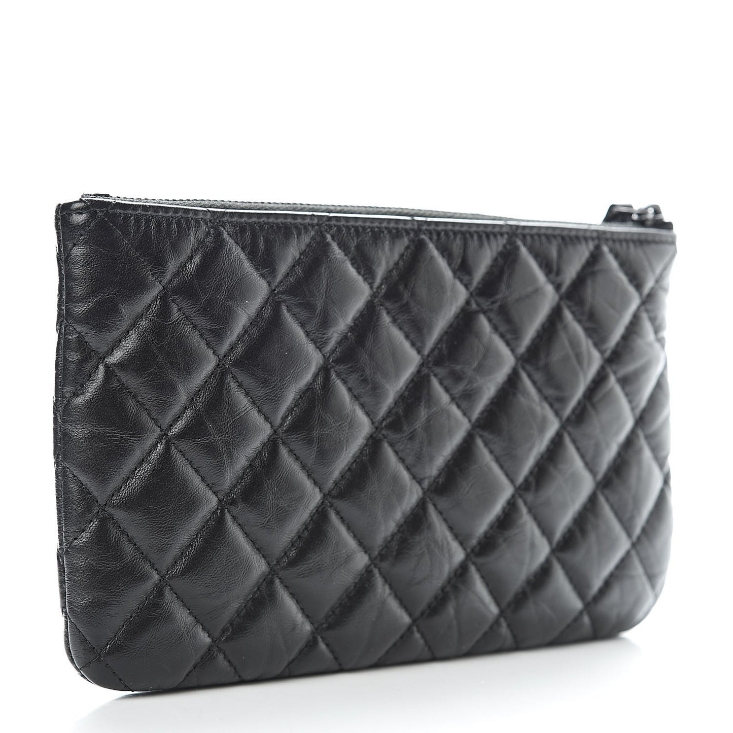 Aged Calfskin Quilted Medium Reissue Cosmetic Case So Black