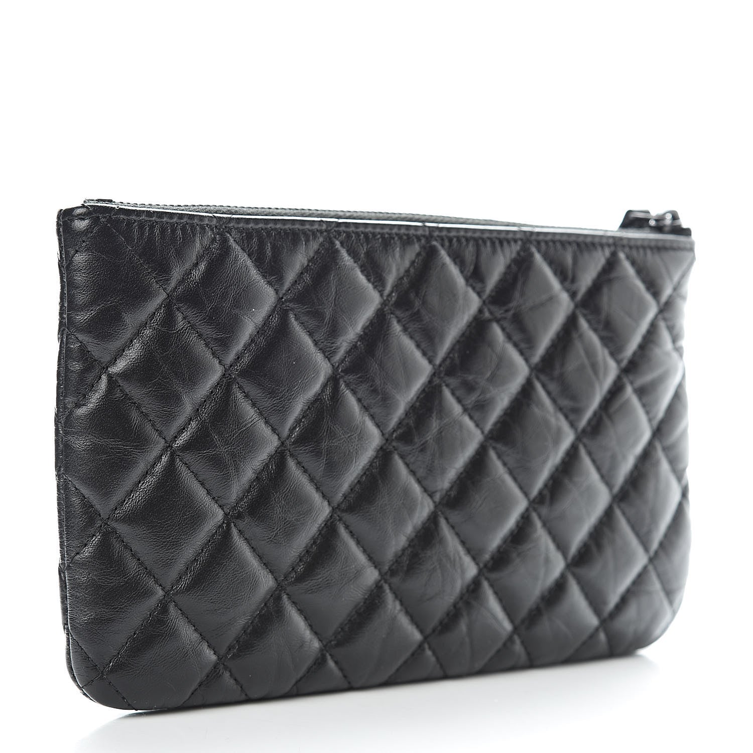 Chanel Aged Calfskin Quilted Medium Reissue Cosmetic Case So Black 3 of 8