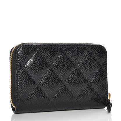 Chanel Caviar Quilted Zip Coin Purse Black 3 of 7