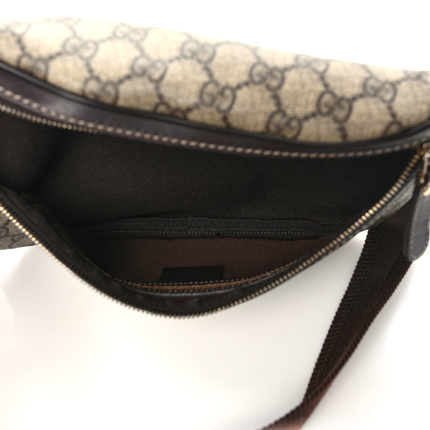 GG Supreme Monogram Belt Bag Dark Brown