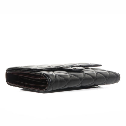 Chanel Lambskin Quilted Large Flap Wallet Black 4 of 8