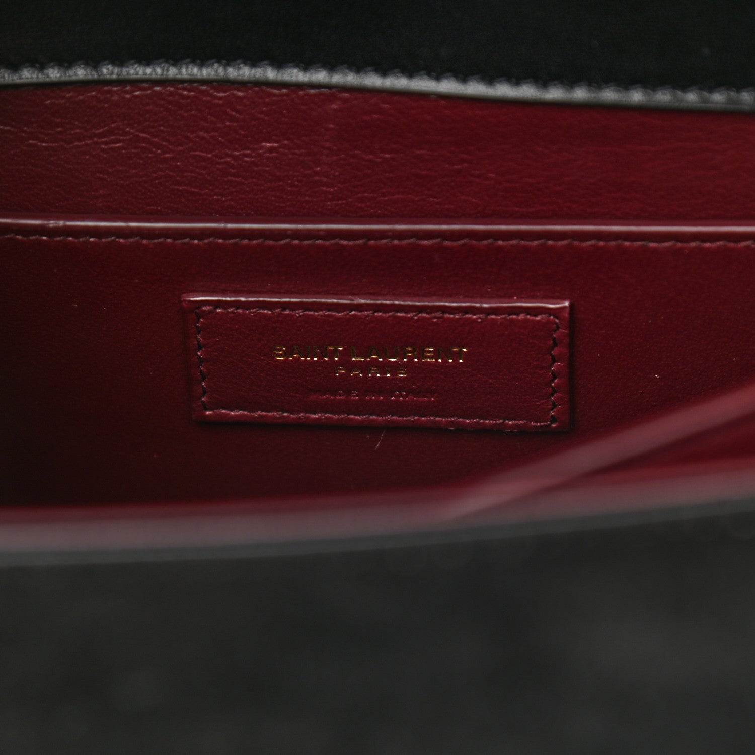Saint Laurent Kid Scamosciato Smooth Calfskin Medium Classic Monogram Cassandra Top Handle Black Rouge Legion 6 of 11