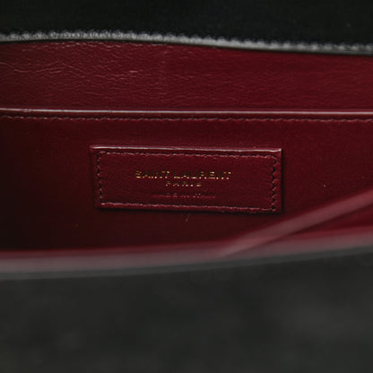Saint Laurent Kid Scamosciato Smooth Calfskin Medium Classic Monogram Cassandra Top Handle Black Rouge Legion 6 of 11