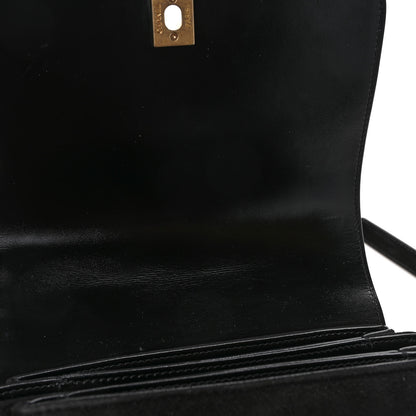 Chanel Shiny Calfskin Quilted Suede Goatskin Messenger Black 10 of 10