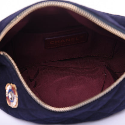 Chanel Wool Lambskin Quilted Paris Hamburg Charms Waist Bag Dark Navy 5 of 13