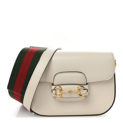 Gucci Azalea Calfskin Web Mini Horsebit 1955 Shoulder Bag Mystic White 1 of 11