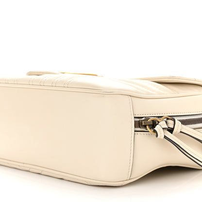 Gucci Calfskin Matelasse Sylvie Web Small GG Marmont Top Handle Shoulder Bag White 10 of 13