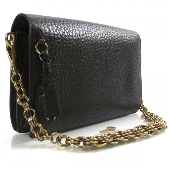 Leather Berlino Sound Clutch Bag Black