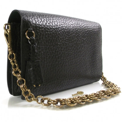 Prada Leather Berlino Sound Clutch Bag Black 3 of 9