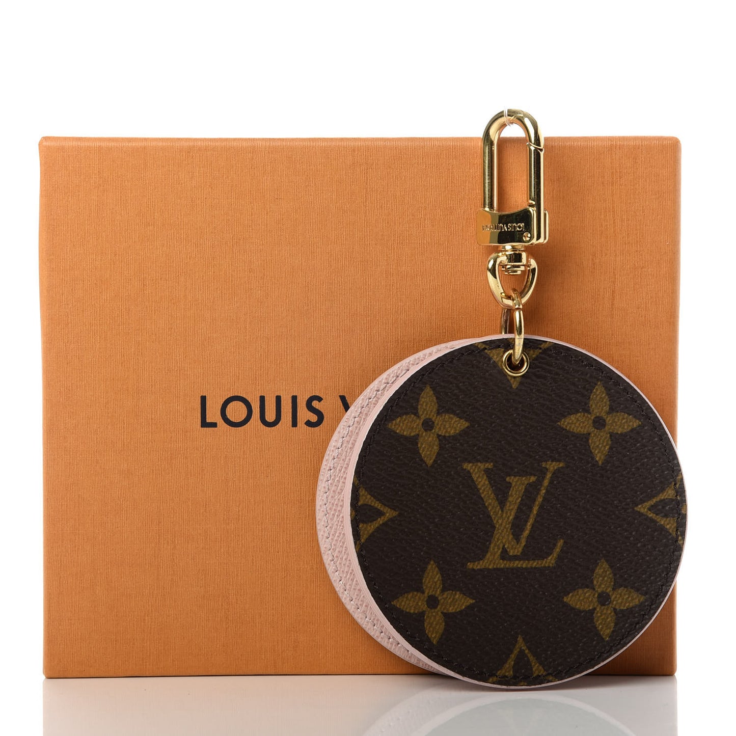Monogram LV Mirror Bag Charm Key Holder Rose Ballerine