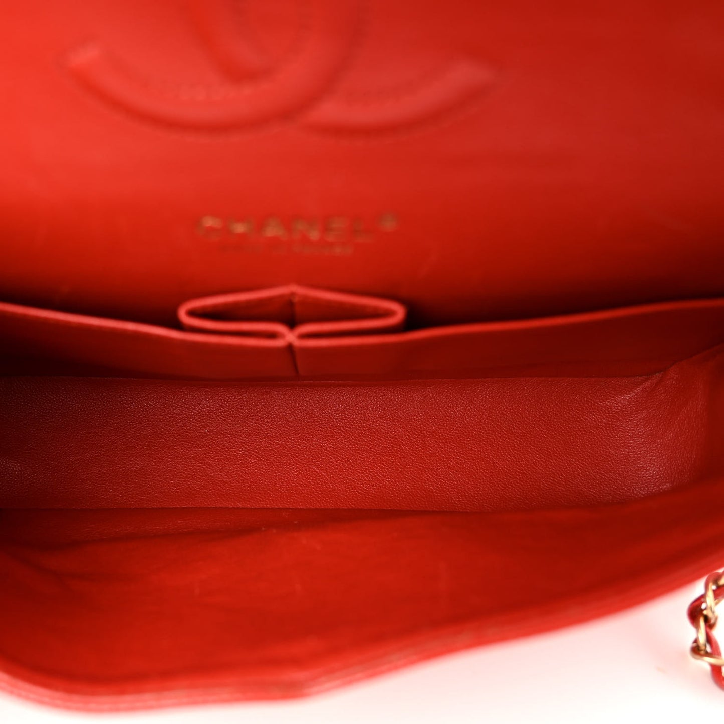 Caviar Quilted Medium Double Flap Red