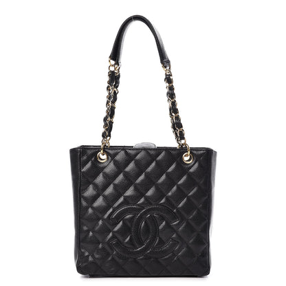 Chanel Caviar Quilted Petit Shopping Tote PST Black 1 of 12
