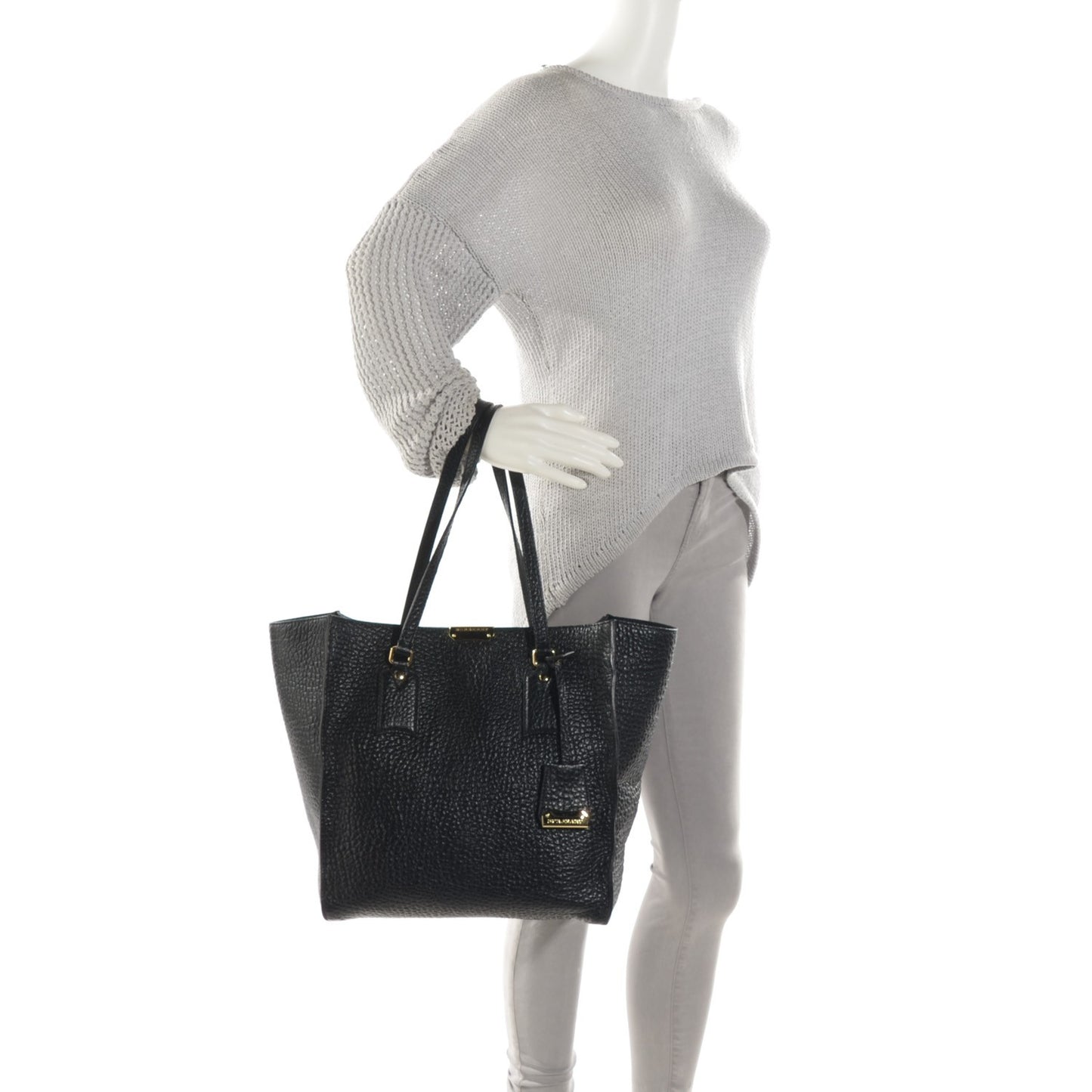 Heritage Grain Medium Woodbury Tote Black