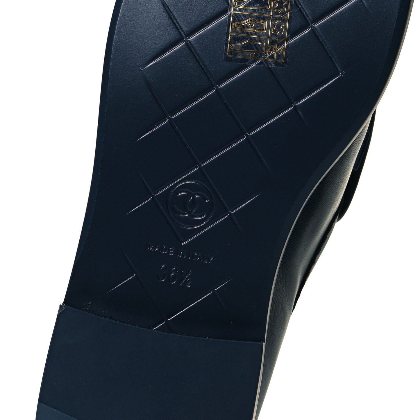 Lambskin Quilted CC Turnlock Loafers 36.5 Navy