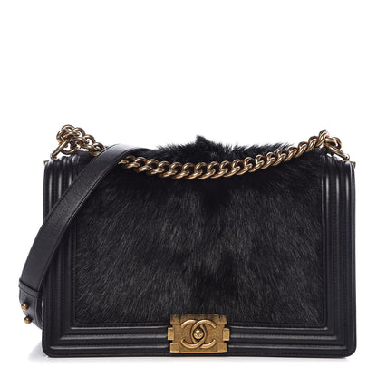 Chanel Goat Hair New Medium Boy Flap Black 1 of 15