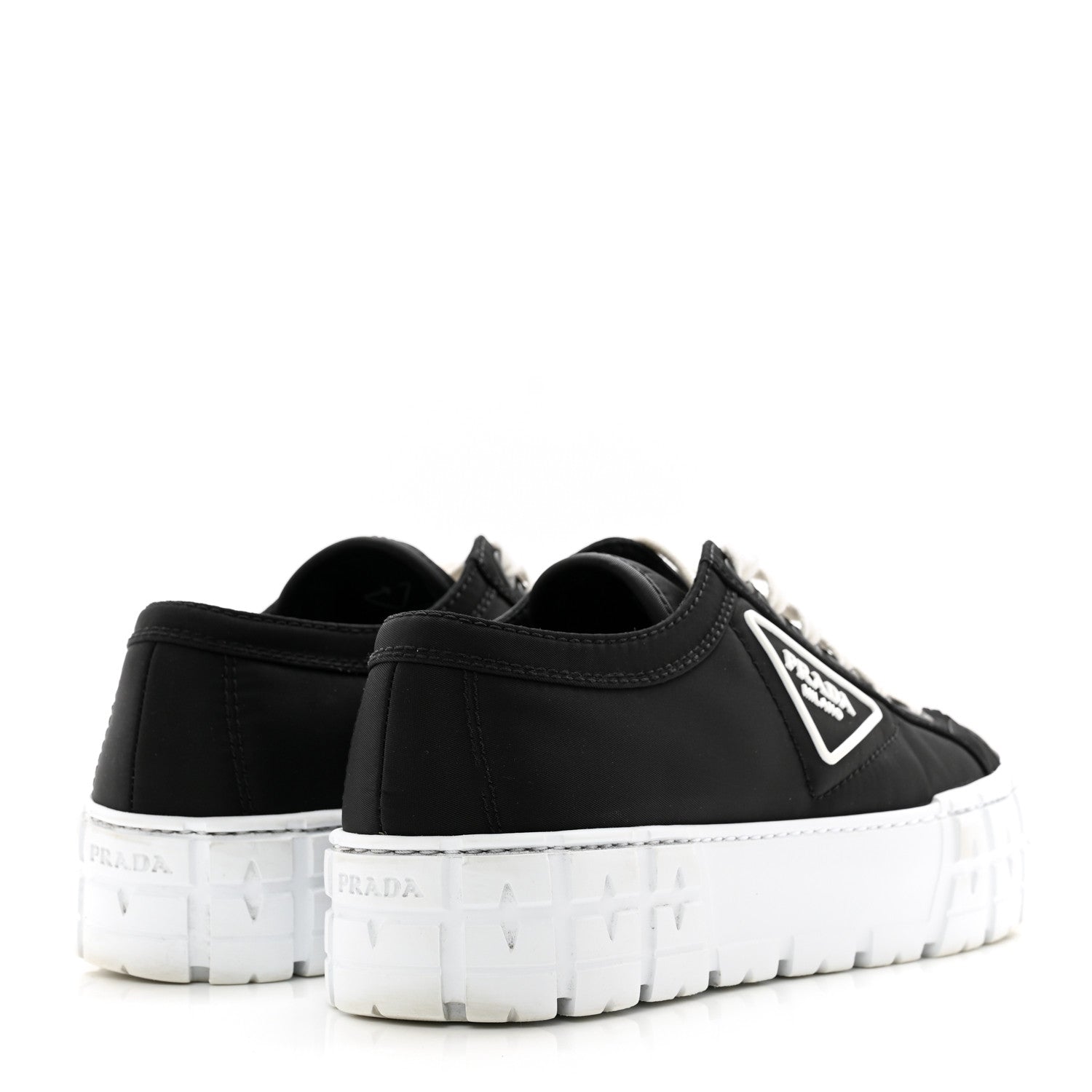 Prada Re-Nylon Gabardine Triangle Logo Double Wheel 50mm Sneakers 38.5 Black 4 of 7