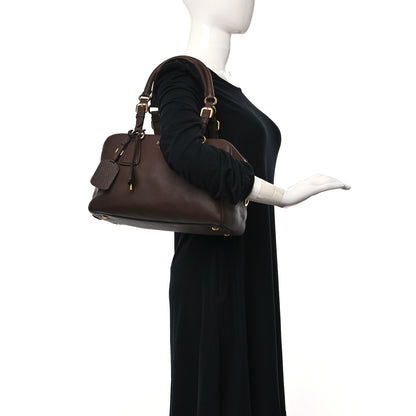 Prada Vitello Daino Shopping Satchel Dark Brown 3 of 13