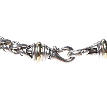 David Yurman Sterling Silver 14K Yellow Gold 6mm Wheat Chain Necklace 5 of 6