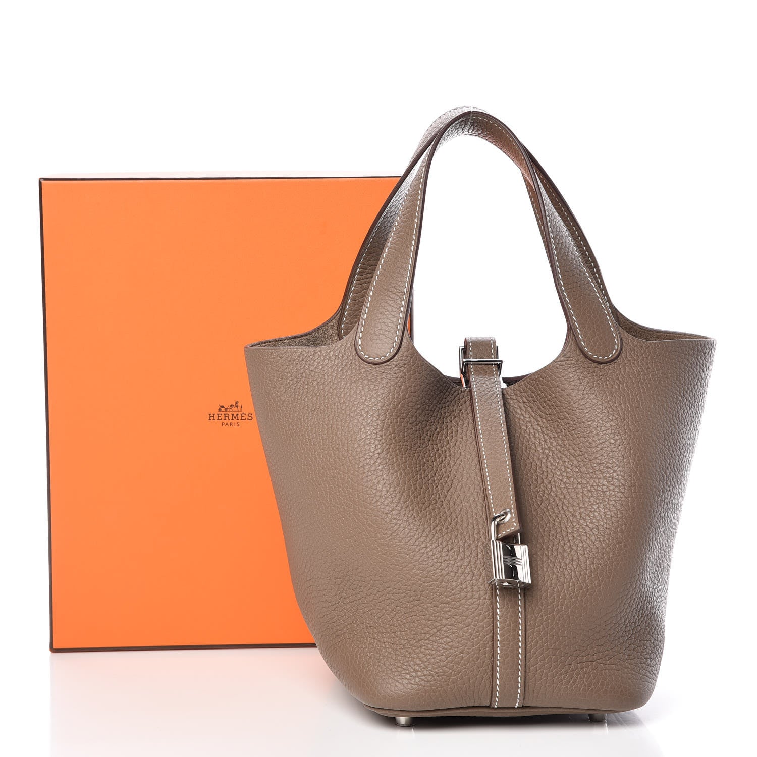 Hermes Taurillon Clemence Picotin Lock 18 PM Etoupe 11 of 11