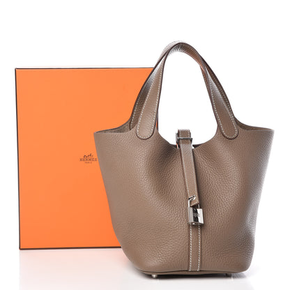 Hermes Taurillon Clemence Picotin Lock 18 PM Etoupe 11 of 11