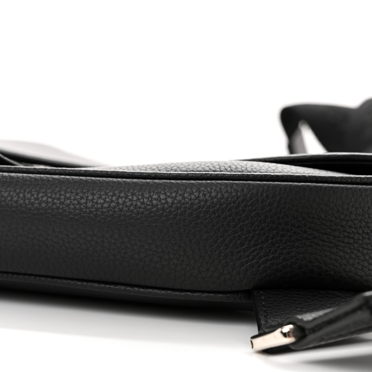 Christian Dior Grained Calfskin Mens Saddle Bag Black 9 of 10